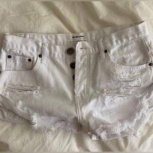 One Teaspoon White Jean Shorts
